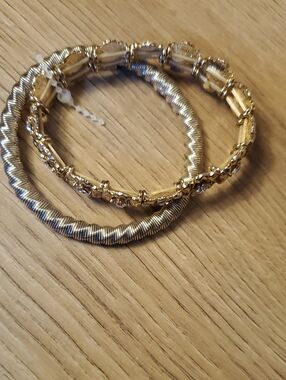 Source Unknown Gold-Tone Wrapped & Crystal Stretch Bracelet Set